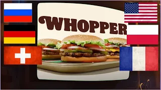 Burger King ads, BK,  but different Languages and different Countries