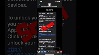 Apple ID has been locked message SCAM Alert | Apple scam |