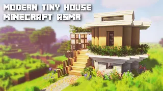 Minecraft ASMR 🏡 Building a Modern Tiny House ✨ Close Up Ear to Ear Whispering