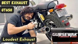 Loudest Exhaust for Continental GT650 || Gursewak Exhaust installation || BigShot ||