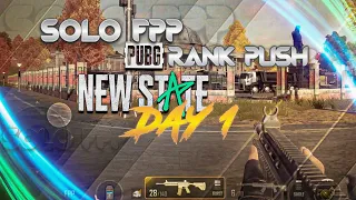 Day 1🇮🇳 Pubg New State Solo Fpp Rank Push | Browse to Conqueror Rank Push in Pubg New State-season 1