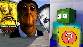 MONSTER SCHOOL : OBUNGA & CURSE FACE WITH MYSTERY BOX CHALLENGE - Minecraft Animation