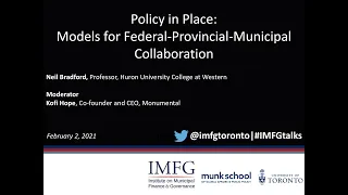 Policy in Place: Models for Federal-Provincial-Municipal Collaboration