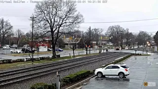 Close Call! Person almost hit by Amtrak in Thomasville, NC (Virtual Railfan)