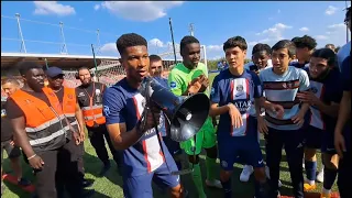 La joie des U19 avec les Ultras après leur victoire contre l’OM en demie finale du championnat U19