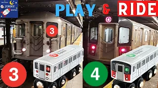 MTA Munipals Trains 3 & 4 Unboxing GIant Track Build & MTA Train Ride