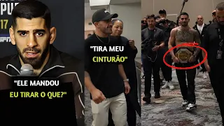 NÃO GOSTOU🚨 Topuria SE IRRIT4 com ATITUDE de Volkanovisk e MANDA DURO RECADO na COLETIVA PRÉ UFC 298