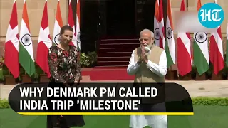 Watch: PM Modi welcomes Denmark PM with grand ceremony; Mette Frederiksen visits Rajghat