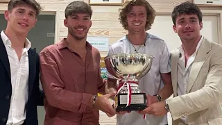 Charles Leclerc and Pierre Gasly together at the final of Monte Carlo Masters in Monaco