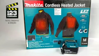 JAQUETA MAKITA TÉRMICA E IMPERMEÁVEL A BATERIA. MAKITA DCJ205Z COM 3 NÍVEIS DE AQUECIMENTO.