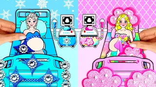 Pink Pregnant VS Blue Pregnant - Barbie Mother & Daughter Handmade - DIYs Paper Dolls & Crafts