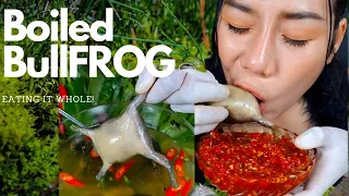 Jin Su eating boiled WHOLE FROG... #mukbang #food