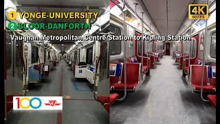 TTC POV Walk: Vaughan Metropolitan Centre Station to Kipling Station Via St. George Stn【4K 60FPS】