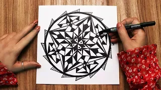 How to draw MANDALA ART for beginners | Basic technique | Step by step