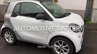 How to replace your starter battery - car start battery AGM replacement Smart ForTwo DIY