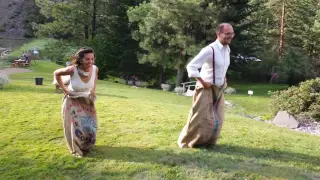 Bride and Groom Potato Sack Race