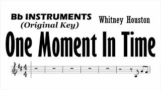 One Moment In Time Bb Instruments Orig Sheet Music Backing Track Play Along Partitura