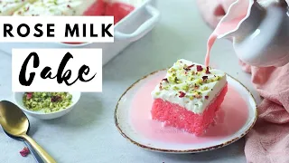 Youtube Trending Viral Video - Eggless Rose Milk Cake recipe