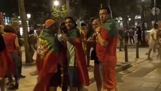 Euro2016 : Joie des supporters portugais. Paris/France - 10 Juillet 2016