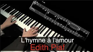 L'Hymne à l'amour - Edith Piaf - Piano cover + sheet music