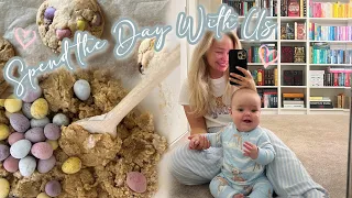 Soft DITL with my 6 month old! Home workout, baby routine, Easter baking, grocery haul & cleaning