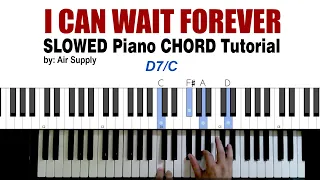 I CAN WAIT FOREVER by Air Supply - SLOWED Piano Chord Tutorial