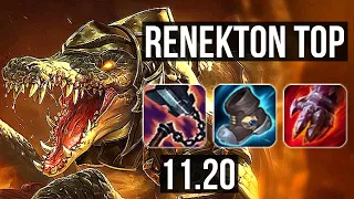 RENEKTON vs IRELIA (TOP) | 7 solo kills, 13/3/9, 1.1M mastery, Godlike | KR Diamond | v11.20