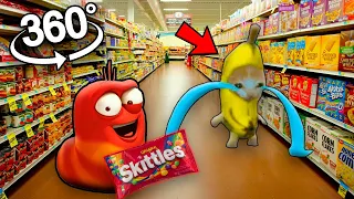 👉 WOW! 360 VR video SKITTLES MEME oi oi oi red larva and banana cat crying