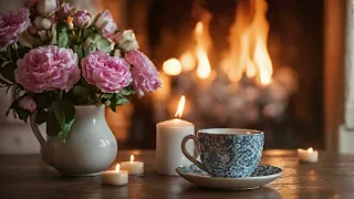 Soothing Romantic Music: Candlelit Piano Jazz Melodies by the Fireside