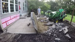 Compact Tractor Rips out Concrete Patio