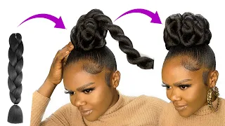 😱 10 MINUTES QUICK HAIRSTYLE USING BRAID EXTENSION