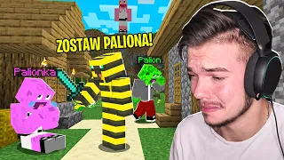 PALIONKA i BZYQ POKŁÓCILI SIĘ na PIERWSZYM SPOTKANIU w Minecraft! (Palionka płakała...)