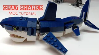 Lego Drake Gray Sharks The Dangerous Fish MOC (Tutorial) how to build by Lego Pakistani 🇵🇰