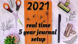 real time asmr journal with me (no music, no talking) 🔖📑🔖: 2021 - 5 year one line a day diy journal