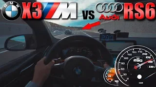 BMW X3M Competition meets Audi RS6 on German Autobahn✔