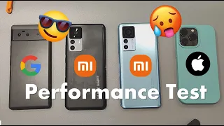 Xiaomi 12T Pro vs Xiaomi 12T vs iPhone 13 Pro vs Pixel 6 - Boot Up, Geekbench, Throttling Test