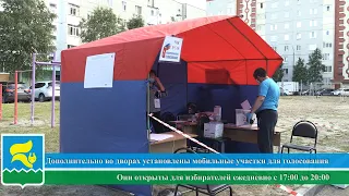 В Лангепасе началось голосование по принятию поправок в Конституцию. УИК №514 (во дворе). 2020.06.25