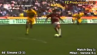 Serie A 1996-1997, day 1: Milan - Verona 4-1 (Simone 2nd goal)