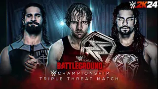 DEAN AMBROSE VS SETH ROLLINS VS ROMAN REIGNS | TRIPLE THREAT FOR WWE TITLE | WWE 2K24 GAMEPLAY | 4K