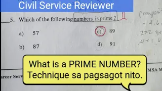 What is a PRIME NUMBER? ways of finding the prime number for civil service exam