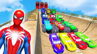 GTA 5 SPIDER-MAN 2, POPPY PLAYTIME, Five Nights at Freddy's Join in Epic New Stunt Racing #28