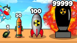 Oggy Upgraded Max Level Rocket In | Rock Stack Game | Noob Vs Pro Vs God In Rocket Stack