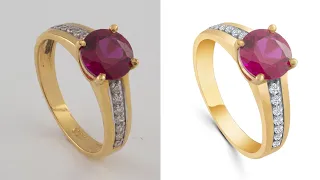 Gold jewelry ring retouching & stone change | Part-26 | Photoshop Research.