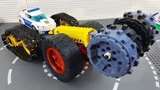 LEGO Experimental Excavator and Fire Truck, Tractor, Police Cars and Trains