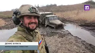Ural truck stuck in the mud near Belogorovka