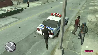 GTA 4 - провокация на драку; драка бомжа и прохожего