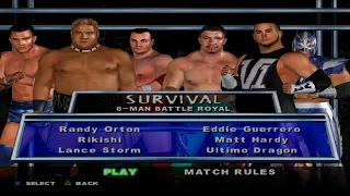WWE SmackDown! HCTP - RandyOrton,Rikishi,LanceStorm,EddieGuerrero,MattHardy,UltimoDragon (SURVIVAL)