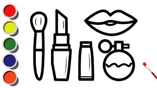 Makeup tools drawing Easy step by step