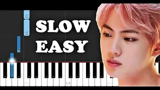 BTS - Dream Glow ft Charli XCX (SLOW EASY PIANO TUTORIAL)