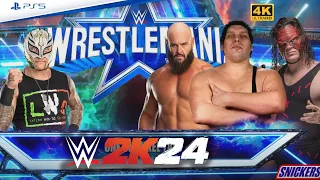 WWE 2k24 : Ray Mysterio vs Kane & Andre the Giant & Braun Strowman - Handicap Match Survivor Series